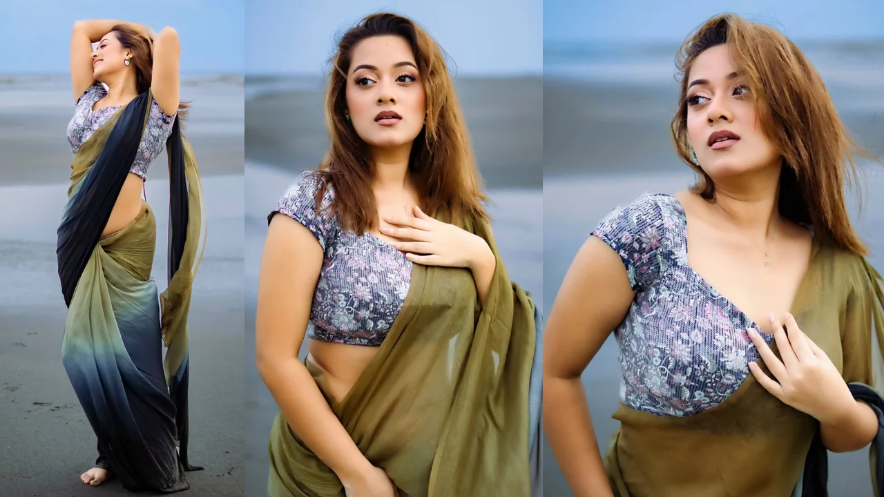 সমুদ্রের তীরে শাড়িতে মোহময়ী রূপ, মুগ্ধতা ছড়ালেন দীঘি