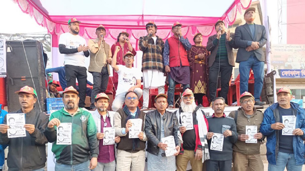 রাজশাহীতে ট্রাকে গান শুনিয়ে ধানের শীষের ব্যতিক্রমধর্মী প্রচারণা