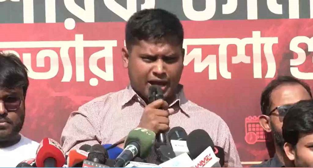 শাহবাগের সমাবেশে দিল্লির আধিপত্যবিরোধী বক্তব্য এনসিপি নেতার