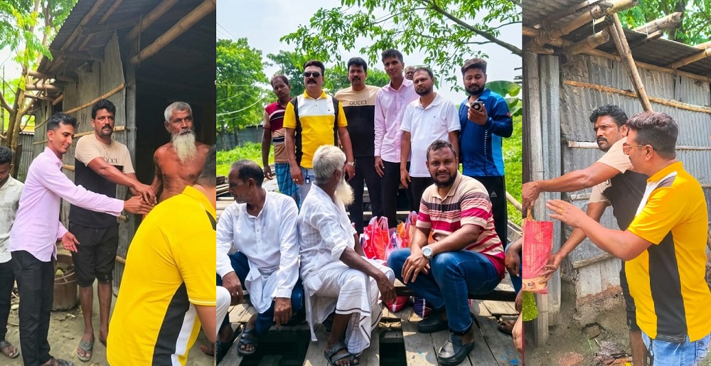 রাজশাহীতে পানিবন্দী পরিবারের পাশে ভূমিমন্ত্রী মিজানুর রহমান মিনু