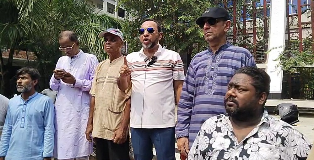 চিহ্নিত অপরাধী ও বহিরাগতদের দিয়ে সাজানো মানববন্ধনের অভিযোগ রাজশাহী প্রেসক্লাবের