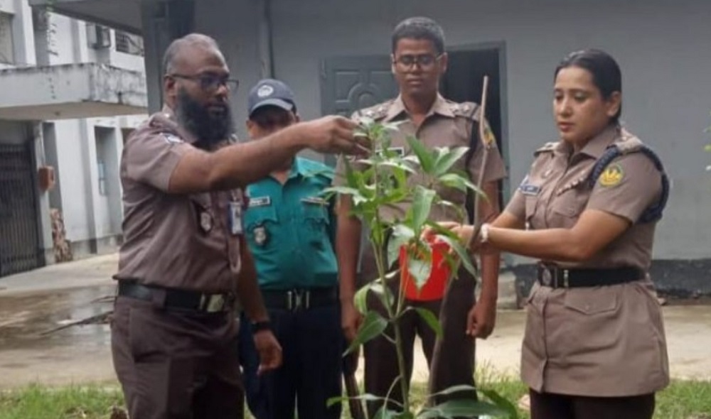 রাজশাহীর বোয়ালিয়া থানায় সবুজায়নের উদ্যোগ