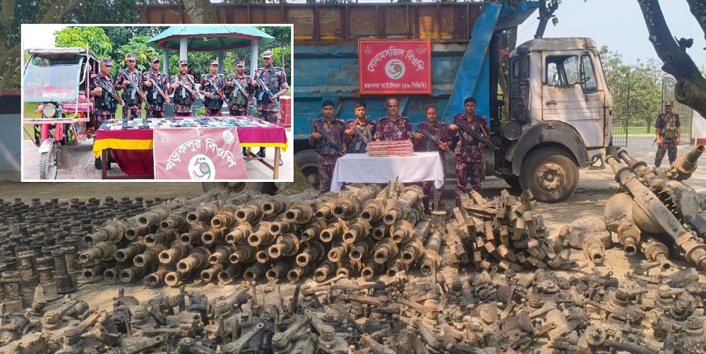 চাঁপাইনবাবগঞ্জ সীমান্তে ৫৯ বিজিবির অভিযান, সোয়া ৩ কোটি টাকার চোরাই পণ্য জব্দ